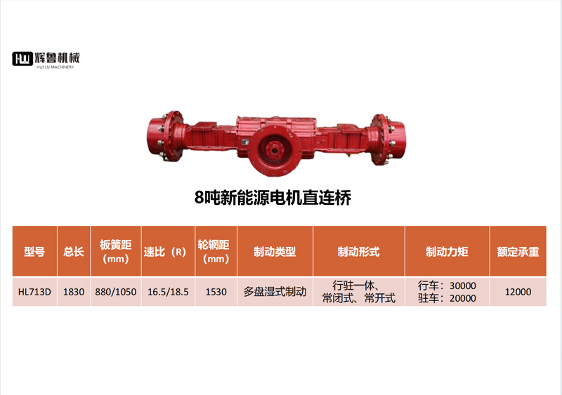 8吨新能源电机直连桥